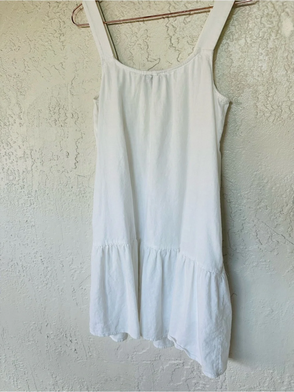 J. Crew White Button Front Swing Dress Sleeveless Cottagecore Boho Pockets Linen